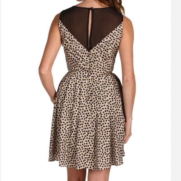 BCBGENERATION Black & Cream Polka Dot Polyester Mini Dress Size 6 Feminine - Picture 6 of 11